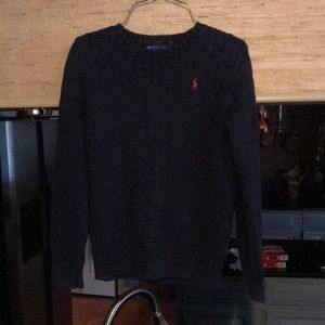 Polo by Ralph Lauren Boys cable knit navy sweater size Medium